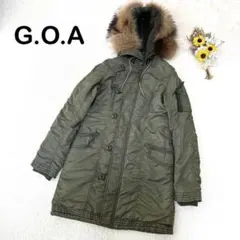 【G.O.A ゴア】ミリタリージャケット モッズコート ファー付き オリーブ系