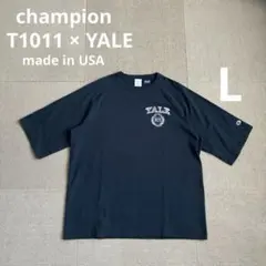ケ*ン様 USA製 チャンピオン T1011 ラグランTシャツ YALE ネイビ