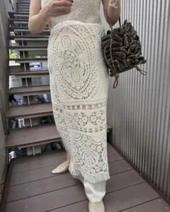 MEDI SHELL MOTIF CROCHET KNIT SKIRTのサムネイル