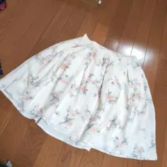 LODISPOTTO 花柄フレアスカート 白