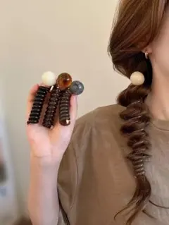 ブラウン系ヘアクリップ1個