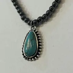 ナバホ風 ターコイズネックレス インディアンジュエリー風 シルバービーズ ❤︎