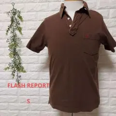 FLASH REPORT ブラウン ポロシャツ Sのサムネイル