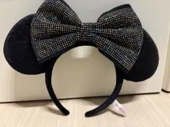 ミニーマウス耳 ビーズ装飾カチューシャ