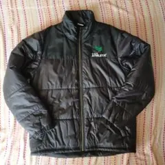 美品　ATHLETA エコダウンジャケット 黒 メンズL 短丈 ロゴ刺繍