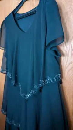 黒 シフォン レイヤードドレス