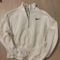 Nike ホワイト ハーフジップ トレーナー S