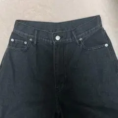 grl カーブデニムパンツ　qu01 ブラック　M