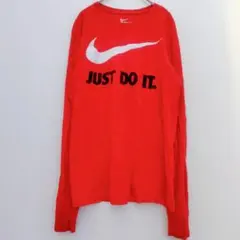 Nike 【М】レッド 長袖 Tシャツ ロゴ ナイキ JUST DO IT.
