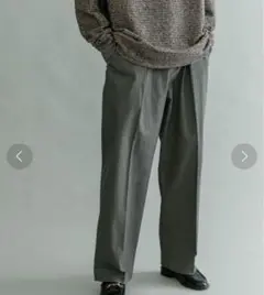 URBAN RESEARCH ヘビーツイルストレッチタックワイドパンツ　グレーM