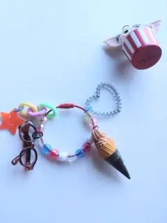 じゃらじゃらキーホルダー　フィギュアギズモとキーホルダー２点セット　ポップコーン