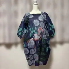 ユマコシノ フラミンゴ 総柄 ワンピース