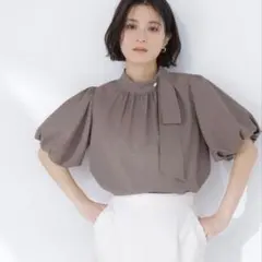 美品 ウィルフリー ribbon shoulder stripe shortBL - メルカリ