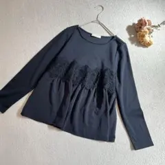 ショコラフィネローブ 長袖 トップス Tシャツ レース シンプル カットソー