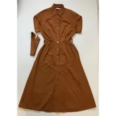 ★ZARA★シャツワンピース 半袖 ウエストリボン付き