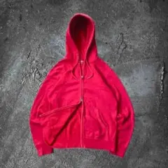 00s old uniqlo double zip up hoodie レッド