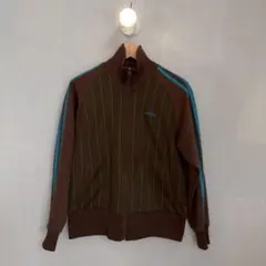 adidas ブラウン ストライプ ジャージ