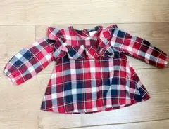 チェック柄フリルシャツ 70cm ケイト・スペード
