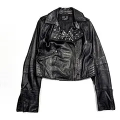 専用【希少/サイズL】ZARA　ラムレザー　ダブルライダースジャケット　スタッズ