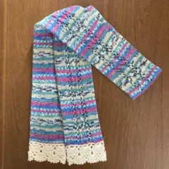 ハンドメイド・手編み・マフラー・レディース・カラフル・opal毛糸・ニット