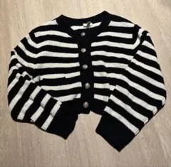 ZARA クロップド　カーディガン ボーダー