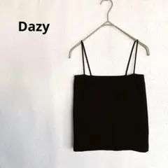 デイジー Dazy カップ付きキャミソール 黒 リブ編み インナー