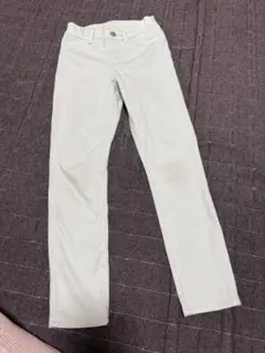 ミントグリーン デニム風パンツ ボトムス