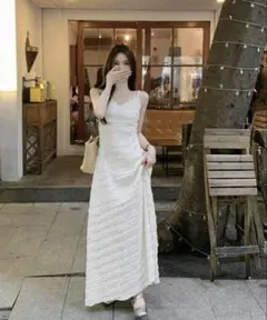 shein ホワイト キャミワンピース