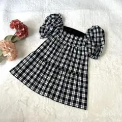 新品タグ付✨ H&M パフスリーブ ギンガムチェック ブラウス ティアード