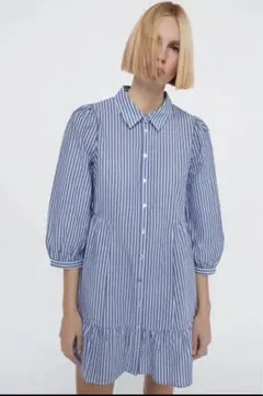 ZARA ♡ 未使用 ストライプ シャツワンピース