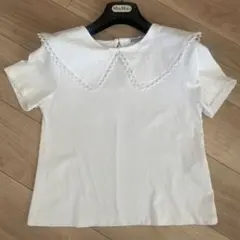 ZARA ザラ　ビッグカラー　トップス　Tシャツ　半袖　ホワイト系　白系