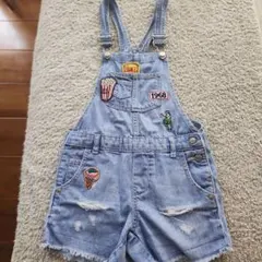 ZARAキッズ　刺繍デザイン デニムオーバーオール 116cm