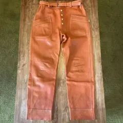 chapal シャパル ナッパレザー ベスト　Ｌフランス製 エルメスオレンジ chapal シャパル ナッパレザー ベスト Lフランス製 エルメス