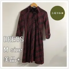 【美品】70s vintage 総柄ワンピース シャツワンピ フレア レトロ