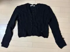 ZARA 黒 ケーブルニット カーディガン