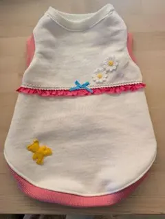 ハンドメイド 犬服 Mサイズ 裏起毛 タンクトップ　小型犬