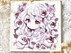 手描きイラスト オリジナル 女の子【豆色紙】アクリルガッシュ 創作 アナログ