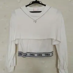 Choa Choa 長袖カットソー 蝶々モチーフ付き