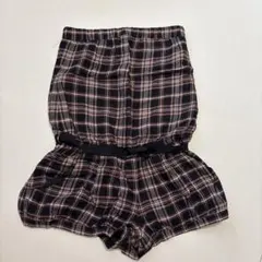 チェック柄 ベアトップ ミニワンピース
