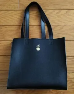 MOOMIN　ムーミン　 スクエアトートバッグ 　ブラック　金ロゴ　リトルミイ