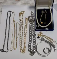 し*う様 生前整理品 まとめ14 アクセサリー ネックレス イヤリング ゴールド