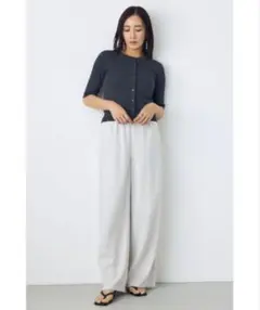 AZUL by moussy イージーバイアスワイドパンツ　ライトグレー Mのサムネイル