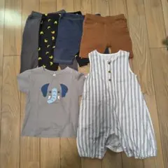 【中古】ベビー服 6点 まとめ売り 70〜80cm Tシャツ パンツ ロンパース