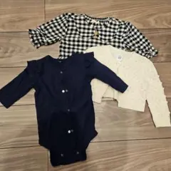 ベビー服 70〜80サイズ トップス・ロンパース・カーデガン　3点セット