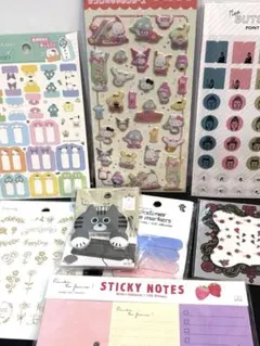 ぷくっとシール　クリップ　付箋　スティッキーノート　シール　８点まとめ売り