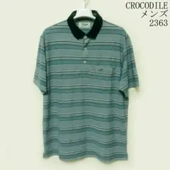 CROCODILE メンズ ポロシャツ Lサイズ ボーダーのサムネイル