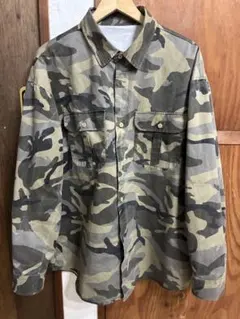 迷彩柄　　ミリタリーシャツ　長袖シャツ　XL