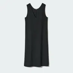 UNIQLO ブラッシュドジャージージャンパースカート【L】ブラック