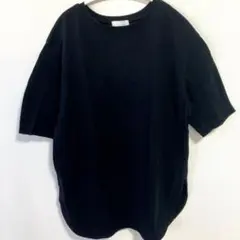 サロンアダムエロペ　tシャツ　ラウンド　 日本製　無地　黒のサムネイル