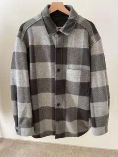 UNIQLO ユニクロ チェック柄 オーバーシャツジャケット グレー xl